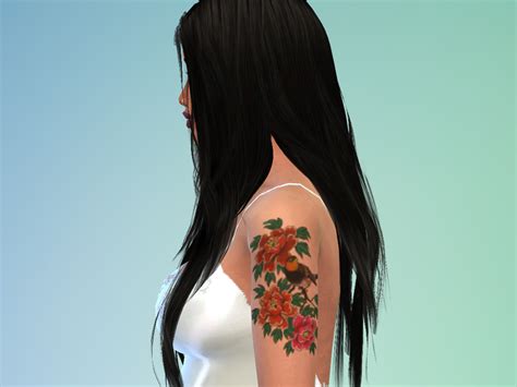 The Sims Resource Japanese Flower Tattoo