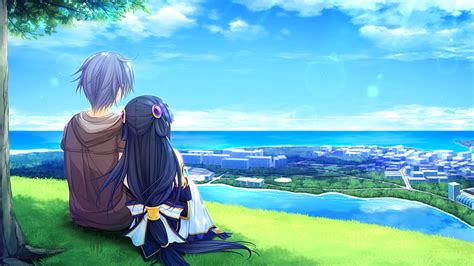 Anime Couple Scenic Romance Clouds Cute Anime Hd Wallpaper Peakpx