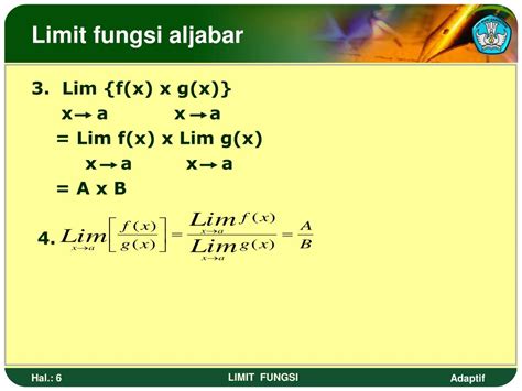 Konsep limit sangat penting dalam matematika, khususnya kalkulus. PPT - LIMIT FUNGSI PowerPoint Presentation, free download - ID:6945135