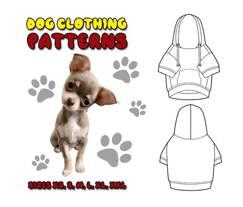 Dog Hoodie Pattern For Xs S M L Xl And Xxl Sizes Small Dog Clothes
