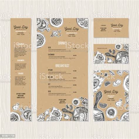 Cafe Breakfast Menu Cardboard Template Cafe Identity Vector