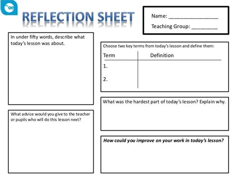 Reflection Sheet
