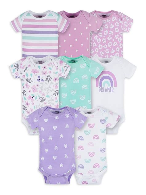 Onesies Brand Baby Girl Short Sleeve Onesies Bodysuits 8 Pack Sizes