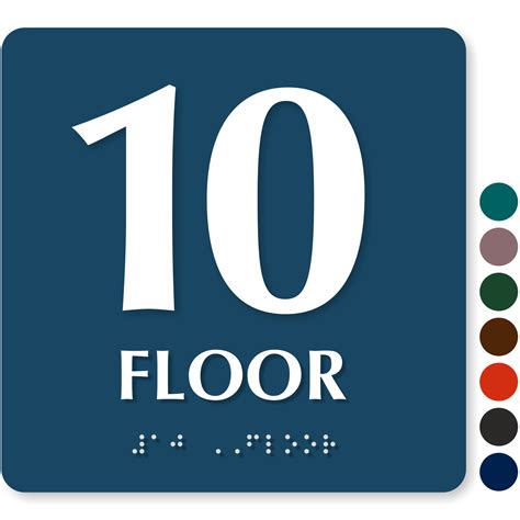 Floor Number Signs Braille Engravedglow In Dark Stair Signs