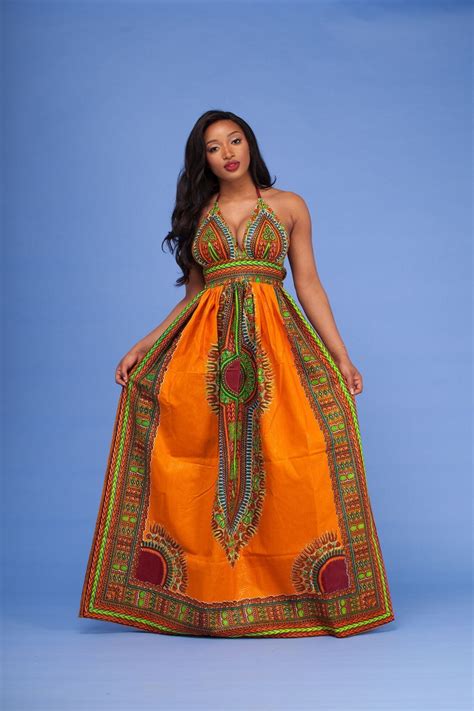 Ziza Mustard Dashiki Maxi Dress Maxi Dress African Fashion Dresses