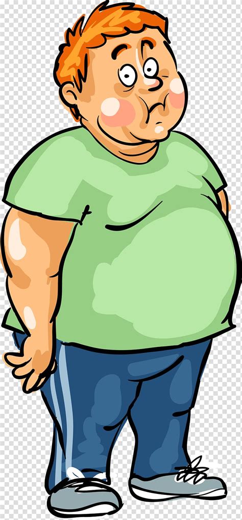 Male Cartoon Character Illustration Man Male Fat A Fat Man