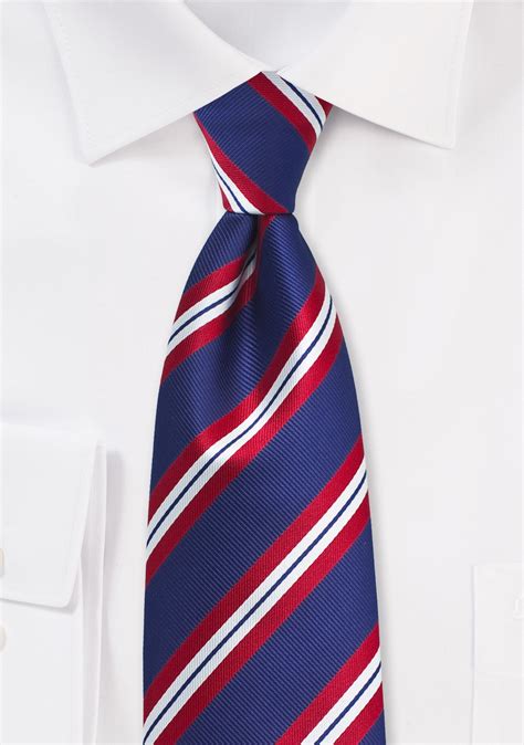 Xl Stripe Tie In Red White Blue Bows N