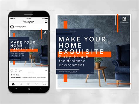 Instagram Interior Design Posts By Beatusgraphics Graphicriver