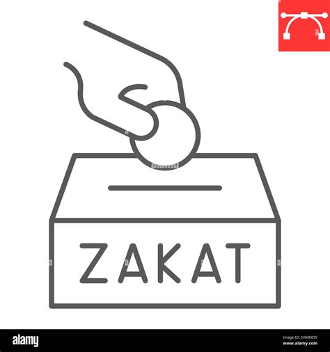 Zakat Line Icon Donate And Charity Money Donation Vector Icon Vector