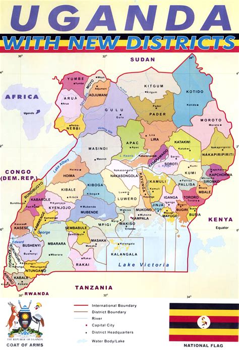 Uganda District Maps Large Detailed Political And Administrative Map