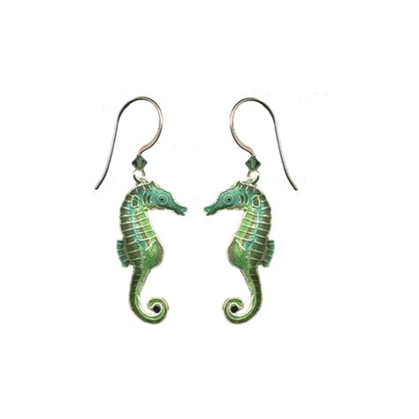 Seahorse green earrings — Bamboo Jewelry | Bamboo jewelry, Cloisonne jewelry, Turquoise jewelry