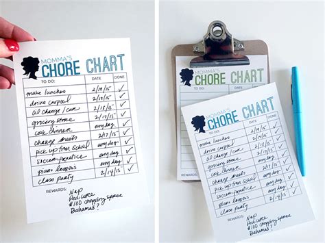 Chore Chart For Moms Chore Chart Chores Teaching Money