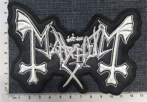 Mayhem Shaped Logo Embroidered Patch Black Wings