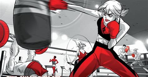 Cartoon Girls Boxing Database Harley Quinn Black White Red 13