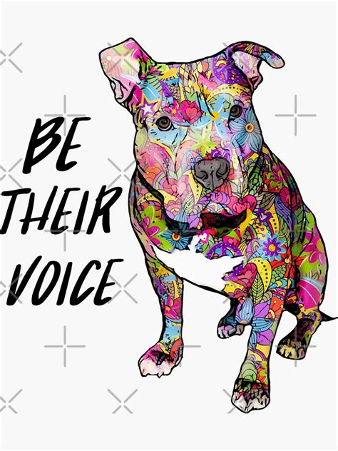 Pitbull Be Their Voice Sticker For Sale By Prettypittie Shop