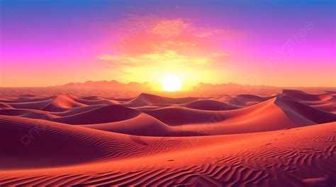 Stunning Desert Sunset A Vision Of Beauty In The Arabian Sands