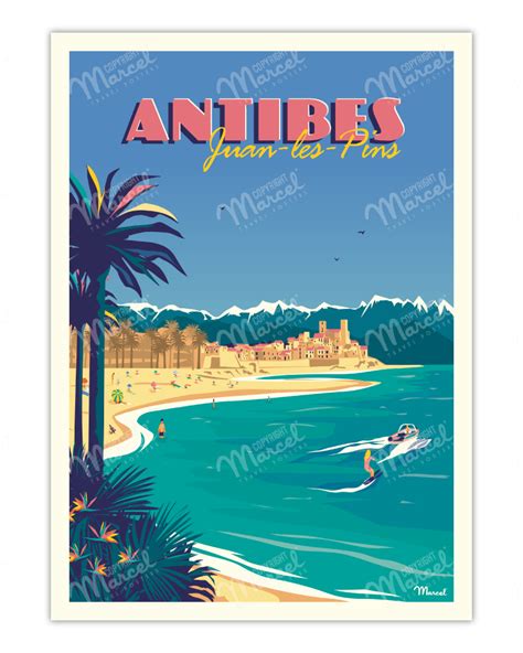Antibes Poster R Bleuer Print Juan Les Pins Antibes Les Belles Pages De