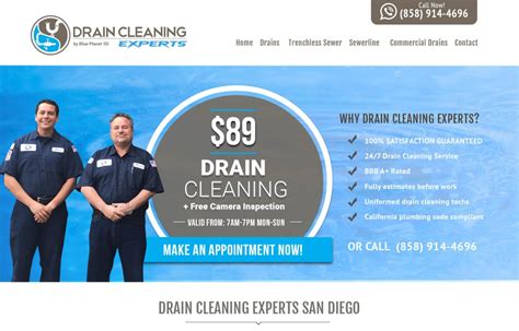 Drain Cleaning Website San Diego Ca Jewel Web Design