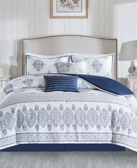 Harbor House Sanibel Reversible Quilted Damask Print Bedding Collection