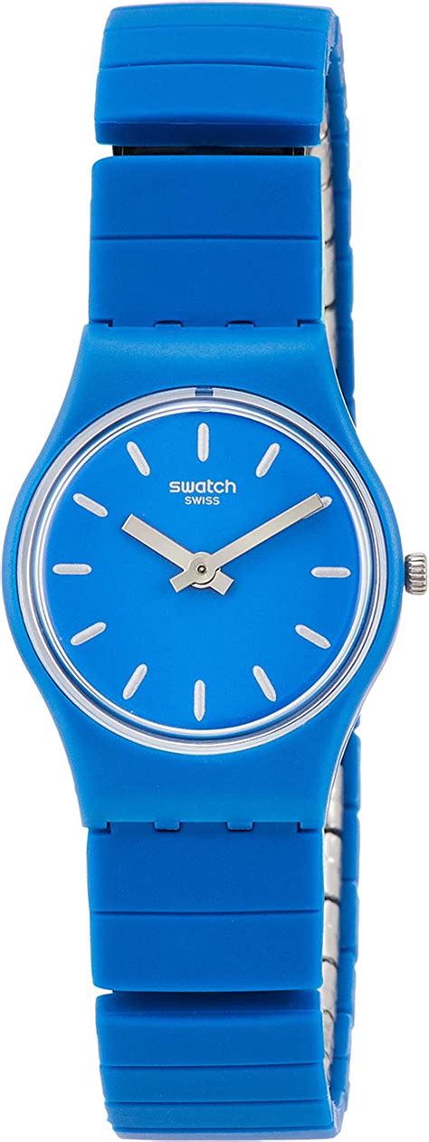 Swatch Womens Analogue Quartz Watch With Stainless Steel Strap Ln155a Clothing