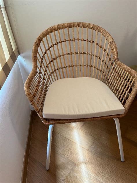 Ikea Nilsove Norna Chair With Chair Pad Rattan Whitelaila Natural Furniture And Home Living
