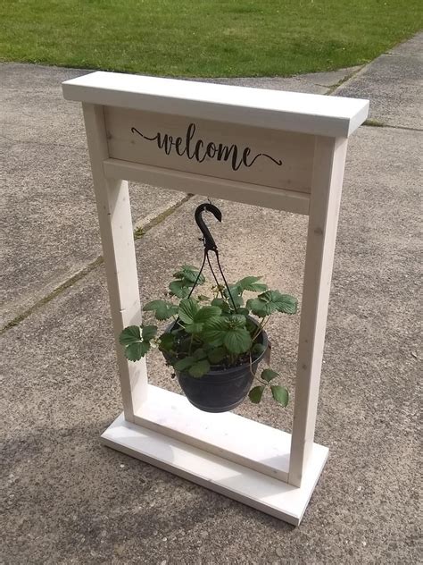 Outdoor Hanging Basket Stand Hanging Plant Stand Hanging Etsy