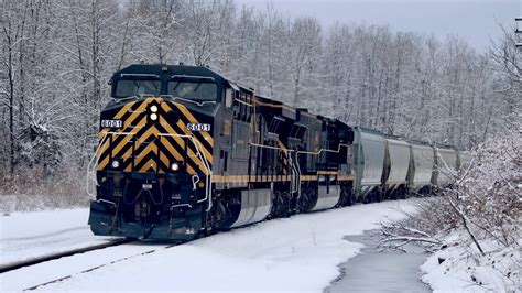 Winter Snow On The Wnyp Railroad Ac6000cws Youtube