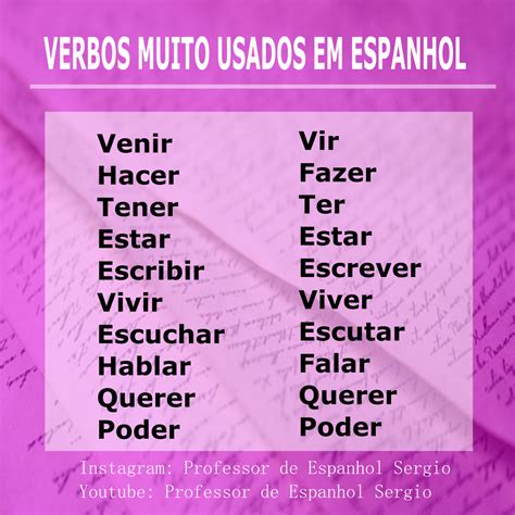 Tabela De Verbos Em Espanhol