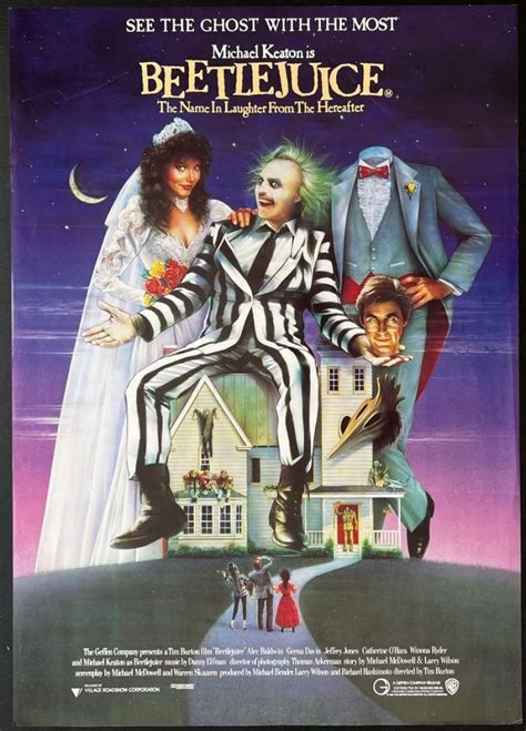 All About Movies Beetlejuice Movie Poster Original One Sheet Tim Burton Michael Keaton Ghosts