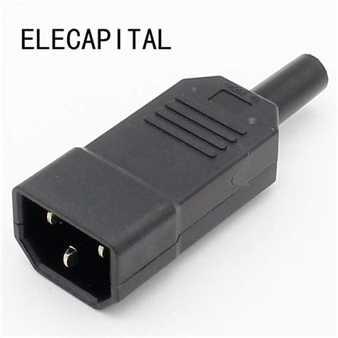 10pcs New Wholesale Price 10a 250v Black Iec C13 Male Plug Rewirable