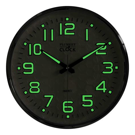 Plumeet Night Light Wall Clocks 13 Inches Clock With Silent Non