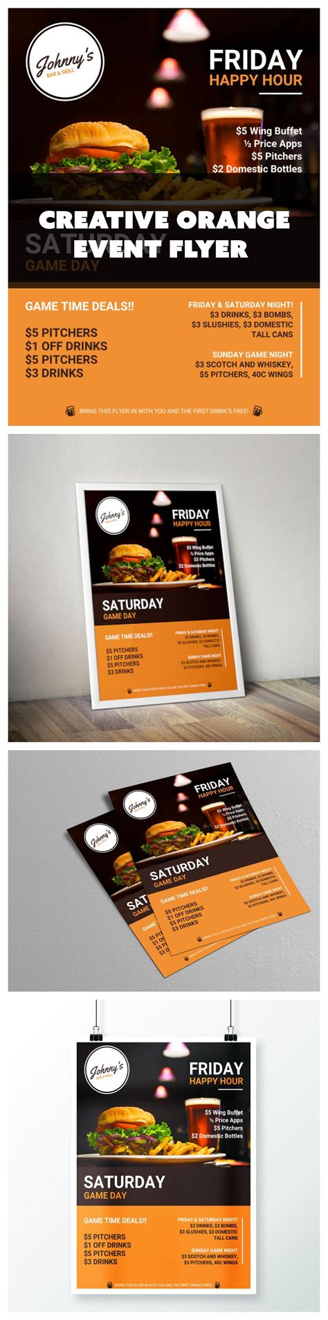 Creative Bar And Restaurant Event Flyer Idea Venngage Flyer Examples