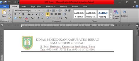 Format semua kop surat pun sama,hanya saja logo dari tiap instansi berbeda. Format contoh kop surat resmi pemerintah desa | Lucn.us ...