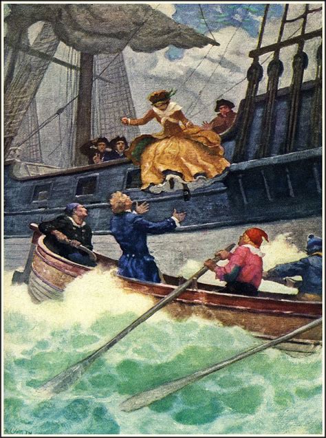 Catrionas Leap Illustration By Nc Wyeth From Robert Louis Stevenson