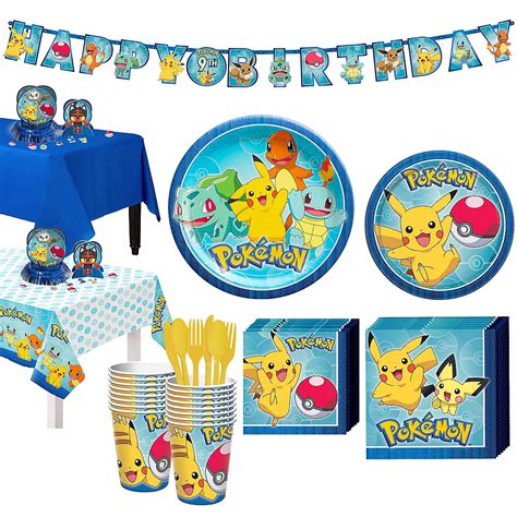 Pokemon Core Tableware Party Kit For 16 Guests Party City