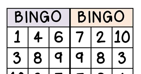 Bingo Numbers 1 10pdf Bingo Numbers For Kids Numbers 1 10