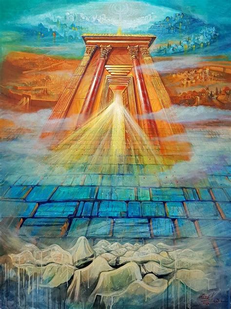 Rising Of The Third Jerusalem Temple Original Painting Modern Etsy In