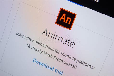 Adobe Animate Software Logo Editorial Stock Photo Image Of Commercial