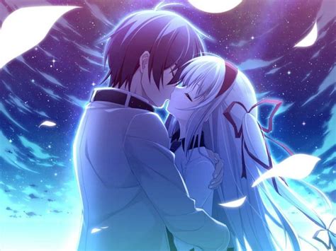Night Love Romantic Anime Anime Couple Kiss Anime Kiss