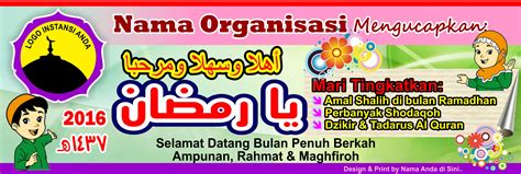 Banner Spanduk Anak Anak Kartun Menyambut Ramadhan 2016 1437