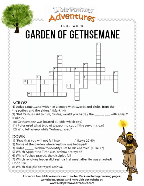 Garden Of Gethsemane Crossword Puzzle Free Download Bible Lessons