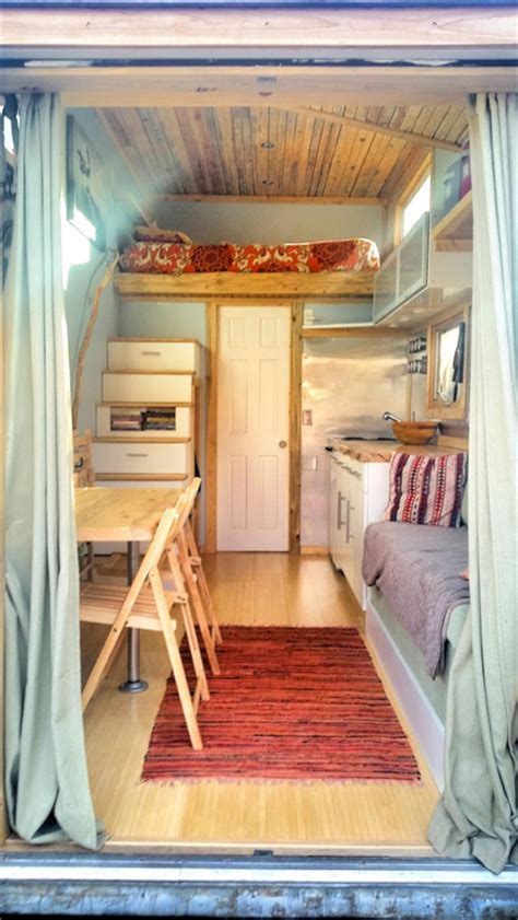 We loved touring this 30 foot long and 8 5 foot wide tiny house on wheels it has a layout that we feel is very functional with a large relatively speaking living room and sofa bed 2 sitting. Modern Tiny House Interior 3 - DECOREDO
