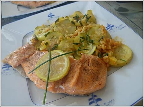 Pavés de truite sur lit de riz et courgettes version avec Cookéo