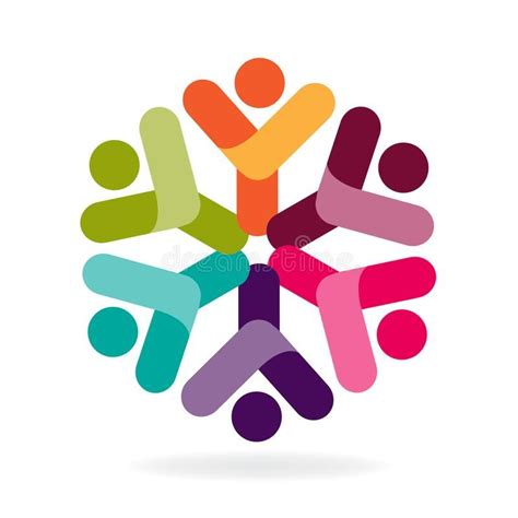 Logo Teamwork Happy Partners Friendship Unity Business Colorful People