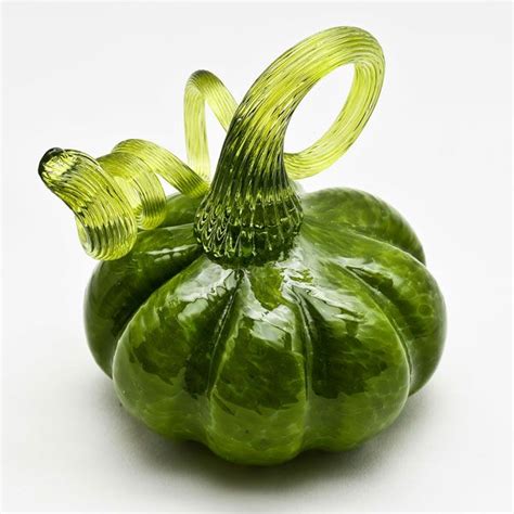 Green Stem Pumpkin Green By Bryan Goldenberg Art Glass Sculpture