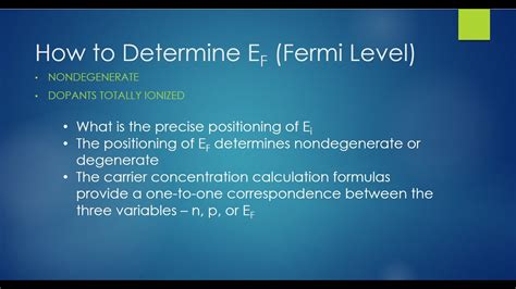 Determination of ef in doped semiconductor. How to Determine EF the Fermi Level in Semiconductors ...