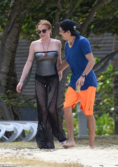 Lindsay Lohan Sports A Sexy Swimsuit With Egor Tarabasov In Mauritius