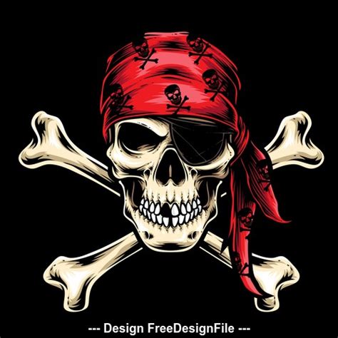 Skull Pirate Logo Vector Free Download
