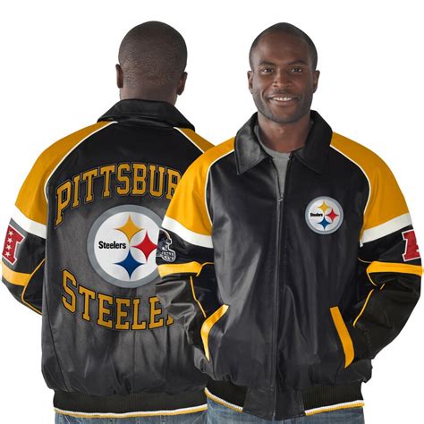 Pittsburgh Steelers Rivalry Full Zip Leather Jacket Black