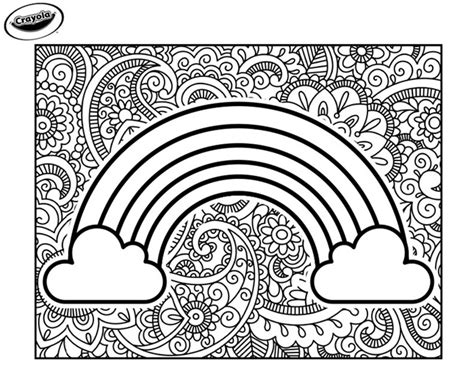 Rainbow With Clouds And Sun Coloring Page Nature Free Printable
